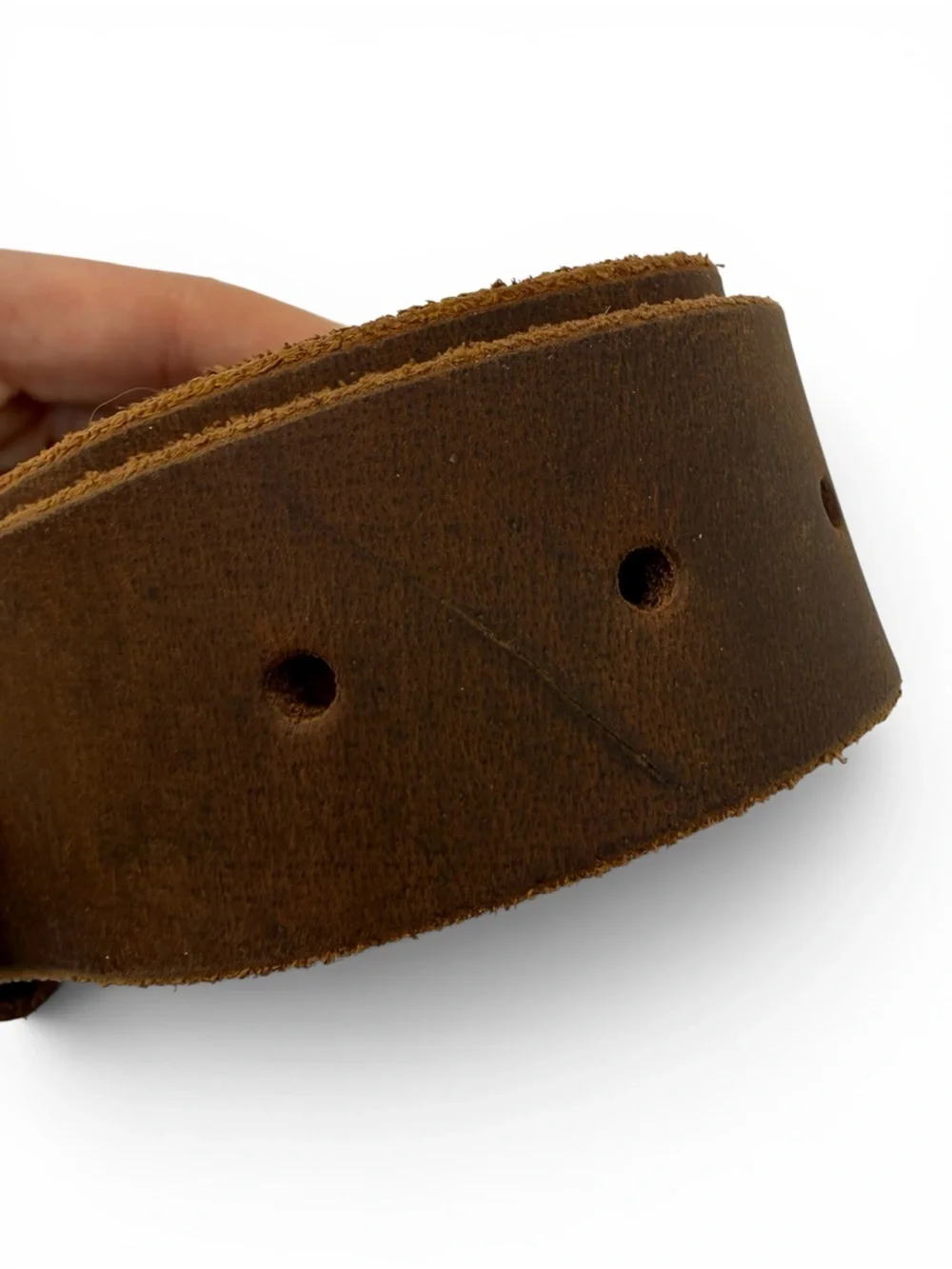 Brown Genuine Leather Unisex Belt with Metal Buckle